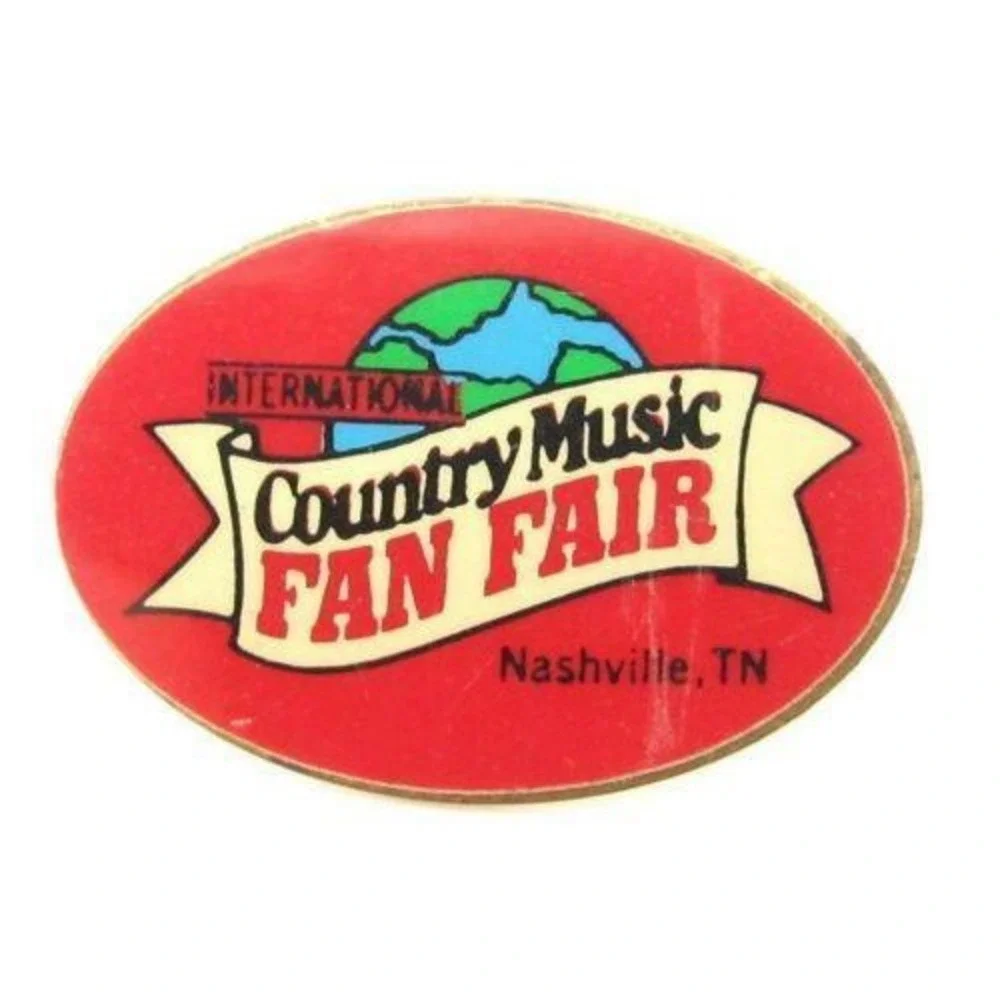 International Country Music Fan Fair Nashville TN Red & White Enamel Tie Tac Pin